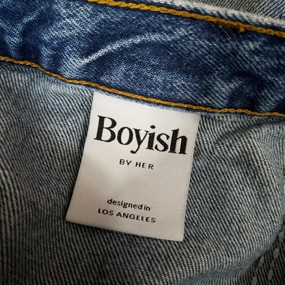 Boyish Jeans 24 Kirby Straight Midrise Embroidered Seam Stitched Rigid Denim - Picture 8 of 10